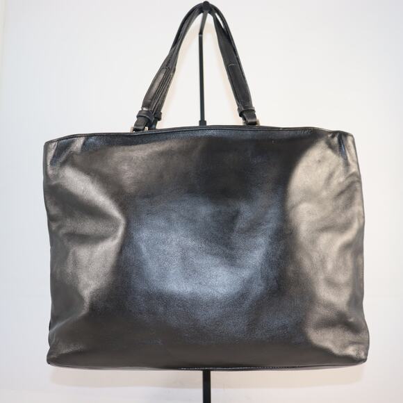 Prada Black Leather Top Handle Tote – Vintage - Picture 2 of 12